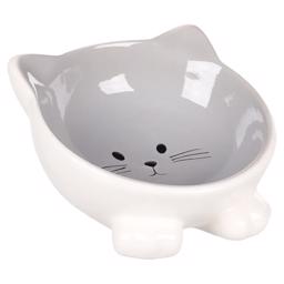 Flamingo Cat Bowl Design Puzi i grått